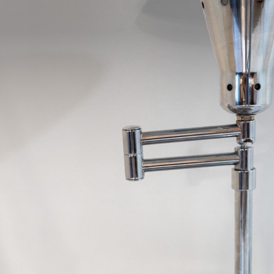 Image 1 of 1x Bauhaus Chromed Desk Lamp with Adjustable Lampshade, Italy 1950s