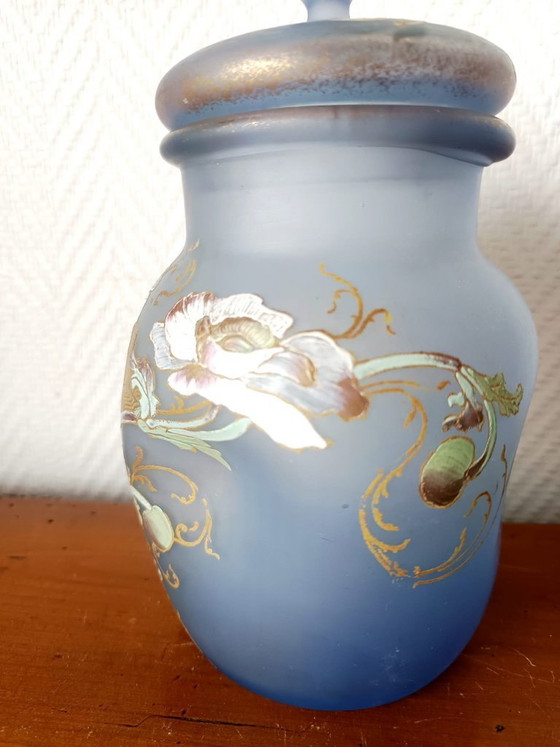 Image 1 of Art Nouveau covered vase with anemones