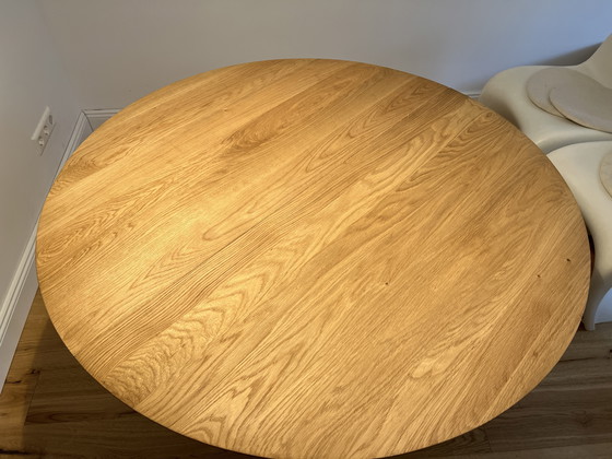 Image 1 of Fdb Møbler - C62E Bjørk Uitschuifbare eiken tafel Ronde houten tafel