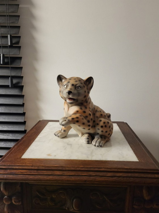 Image 1 of Tiger figurine, vintage, ceramic and hand-painted