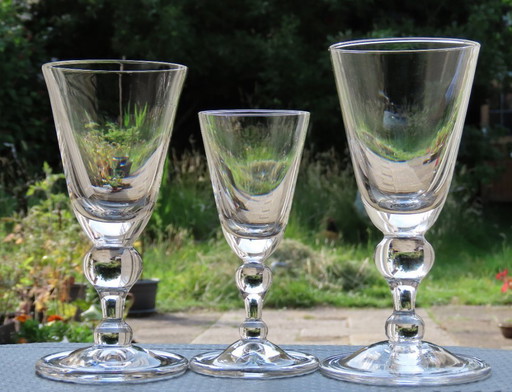 Set aus 7 Royal Leerdam Kristallgläsern - Baluster - Restaurierung im Stil von Colonial Williamsburg – glazen karaffen