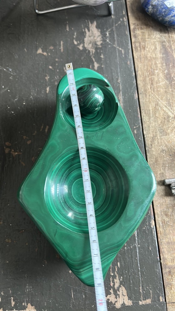 Image 1 of Schmucktablett und Eier aus Malachit