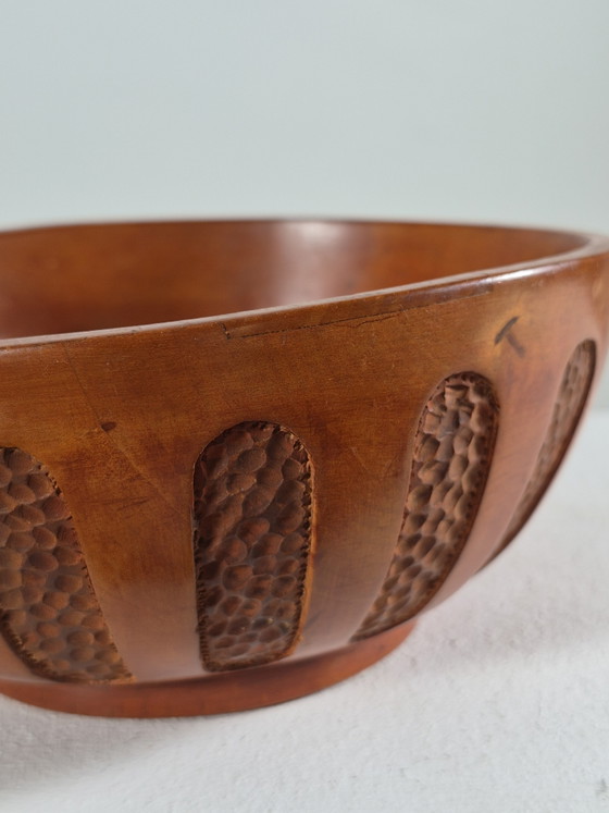 Cuenco antiguo tallado a mano firmado 1930 Scandi – Madera (photo 10 of 14)