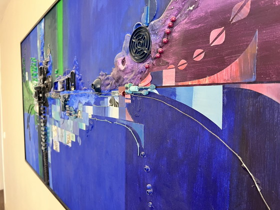 Image 1 of Opera d'arte tridimensionale unica, realizzata con tecniche miste. 83x175 cm