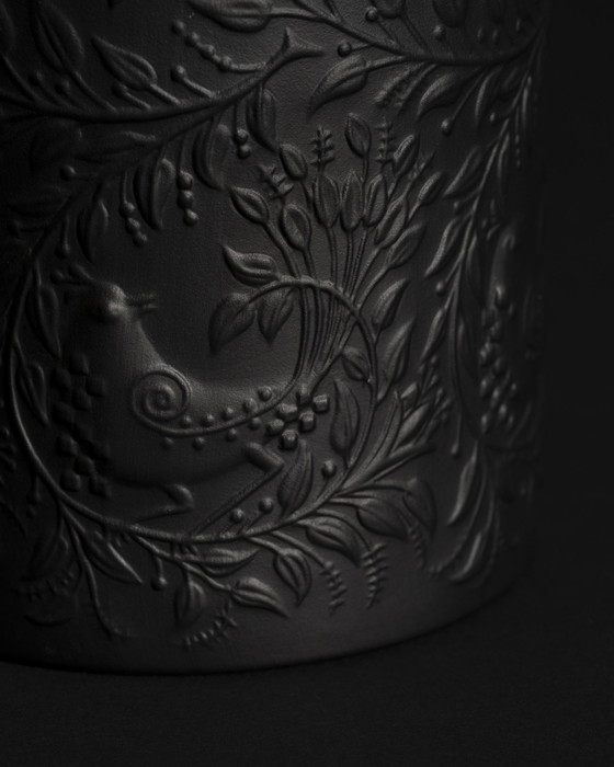 Image 1 of Rosenthal Vase Duo Bjørn Wiinblad Bisque Porcelaine Noire Matte Relief MCM WGP