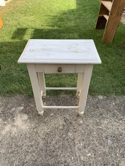 Small Hungarian White Side Table, 1920s