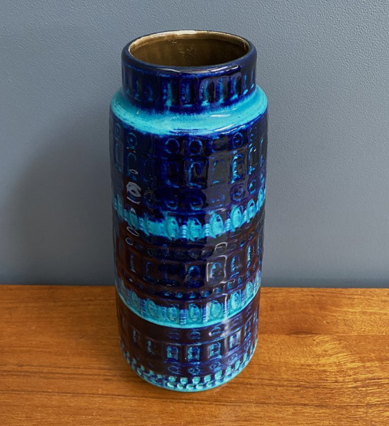 Image 1 of Jarrón de cerámica azul Scheurich modelo 260-30