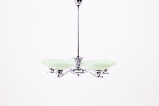 Image 1 of Lustre Art Déco, années 1950, en provenance de Pologne.