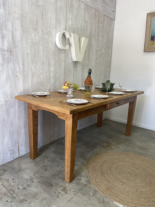 Antieke boerderijtafel 180/280x80cm