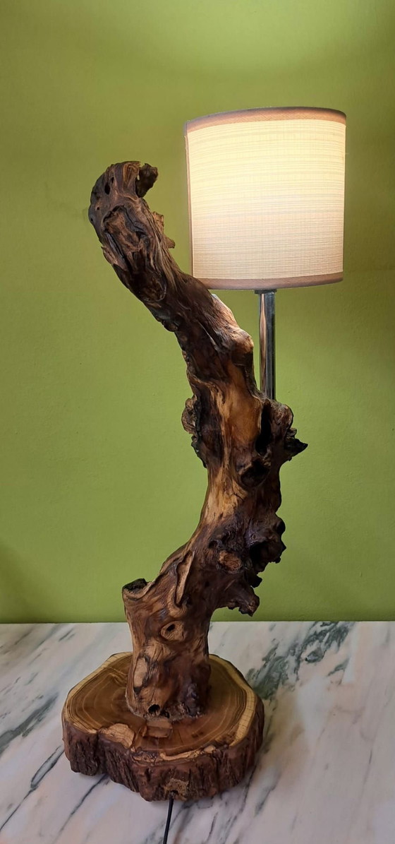 Lampe artisanale, Métal, Textile, Marron (photo 4 sur 12)