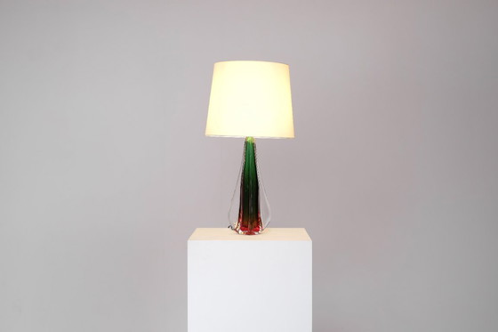 Image 1 of Lampe de table en verre de Murano attribuée à Flavio Poli pour Seguso, Italie, années 1960s
