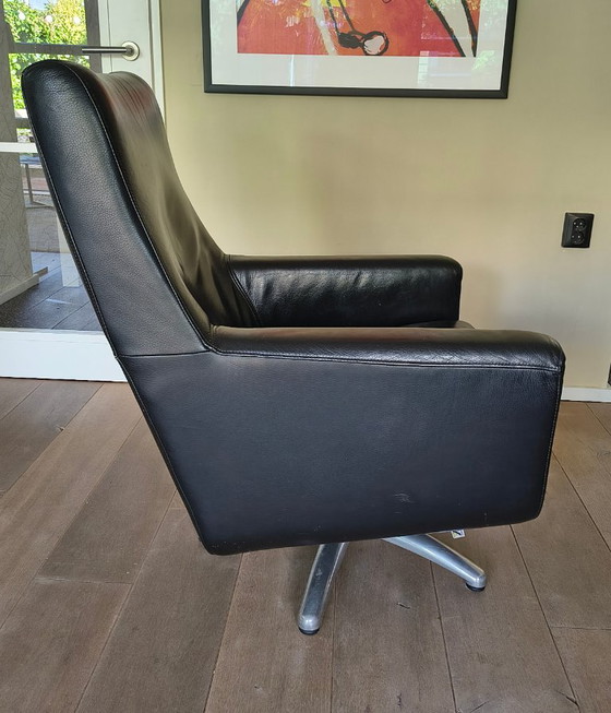 Retro Zwart Leren Draaistoel – Montel, Draaistoelen, Leather (photo 2 of 5)