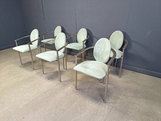 Image 1 of Vintage eetkamerstoelen van Belgo chrom, set van 6 - jaren 80