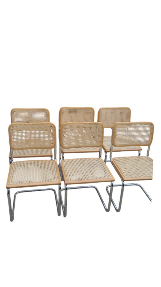 Cesca B32 Stuhl nach Marcel Breuer, Italien – Esszimmerstühle, Rattan, Wood, Vintage (photo 14 of 14)