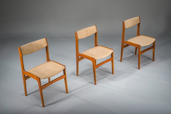 Image 1 of Teakhouten eetkamerstoelen, toegeschreven aan Erik Buch voor Anderstrup Stolefabrik, Denemarken, jaren 70, set van 3.