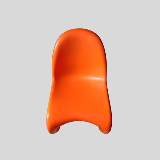 Image 1 of Juego de 4 sillas estilo Panton color naranja