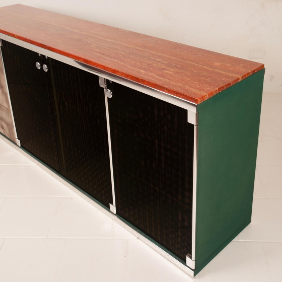 Credenza Astro in marmo e pelle di Guido Faleschini per i4 Mariani 1979 – Credenze, Marble, Glass (photo 3 of 20)