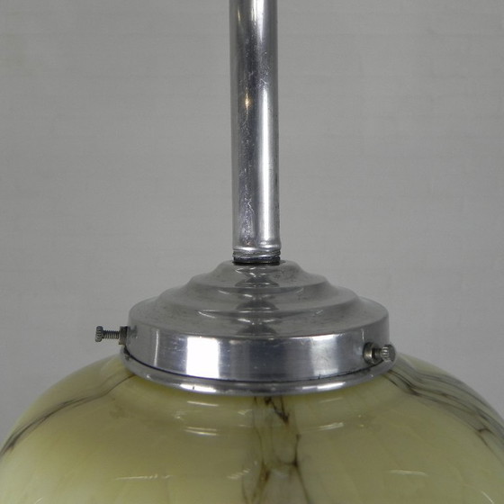 Image 1 of Art Deco pendant lamp with marbled glass shade, 1930s