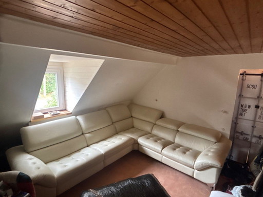 🛋️ Roche Bobois – CINETIQUE 2 Full Relax MOTORISIERTES Sofa – Ecru-Leder – Komplettkonfiguration