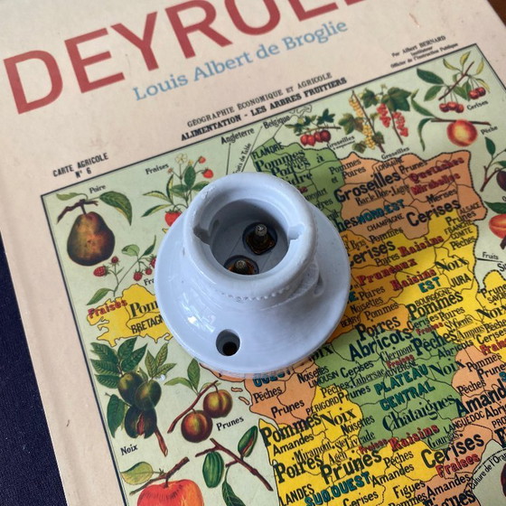 Image 1 of Antique wall sconce, straight ceiling light in ceramic or porcelain