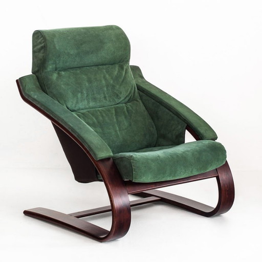 Fauteuil vintage en Alcantara. Åke Fribyter pour Nelo Möbel. Suède. Années 1990. – Wood