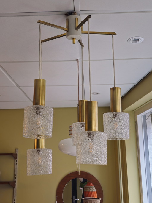 Lampada a sospensione a cascata vintage, lampada da soffitto in ottone