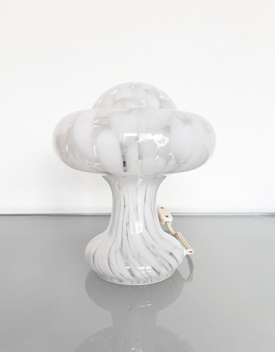 Image 1 of Vintage Atomic Mushroom glass table lamp