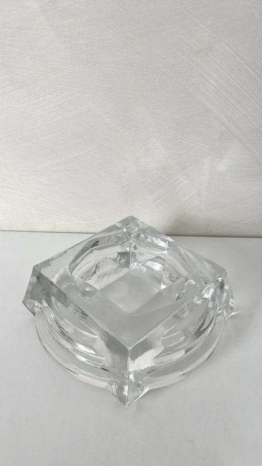 Large glass ashtray by Boris Sipek, signed