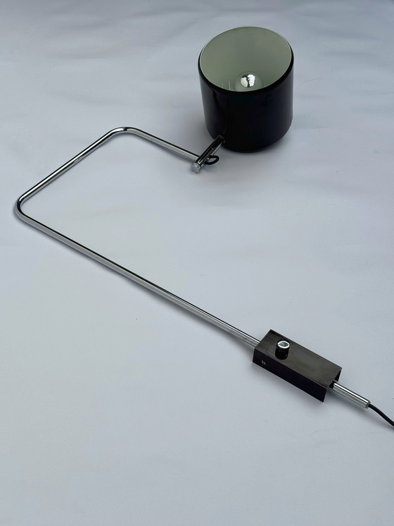 Image 1 of Anvia Herda Wandleuchte im Mid-Century-Stil aus Braun und Chrom