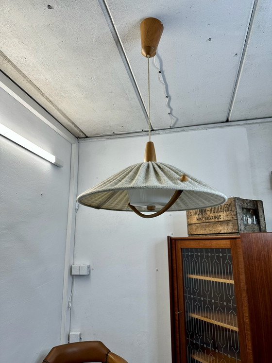 Mid Century Pendant Lamp Temde Teak Danish Design Vintage, Ceiling lights, Wood, Brown (photo 14 of 15)