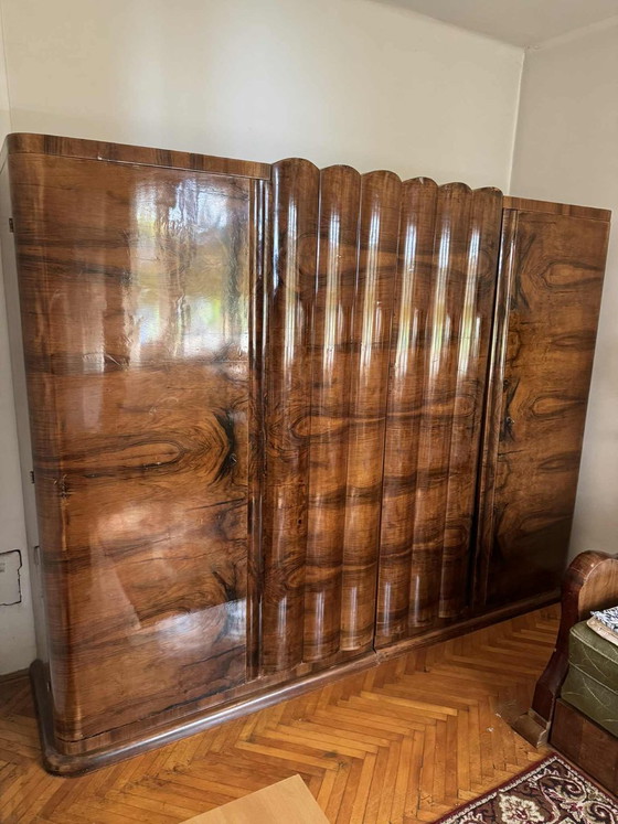 Art Deco Walnut Wardrobe, Central Europe, 1930s (photo 6 of 9)