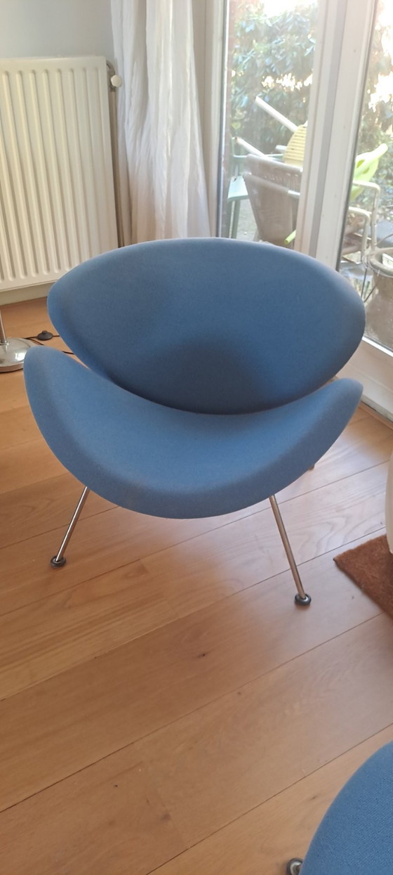 Artifort Orange Slice Van Pierre Paulin Met Voetenbank – Fauteuils, Metal, Textile (photo 6 of 7)
