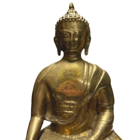 Buda Tibetano de Bronce Dorado al Fuego – Siglo XVIII–Principios del XIX – Lote 424 – Esculturas (photo 9 of 10)