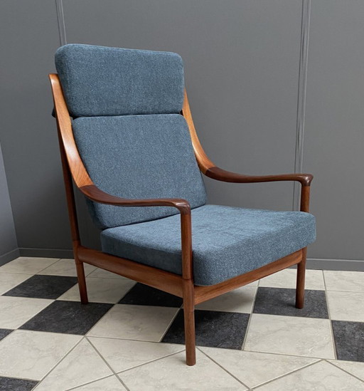 Fauteuil à haut dossier de Wilhelm Knoll, années 1960, retapissé