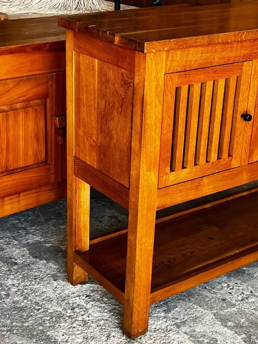 Credenza in legno di frassino realizzata da Jean Touret e dagli artigiani di Lozère, 1957.