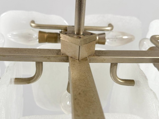 Image 1 of Lampe en verre glacé/plafonnier de J.T. Kalmar pour Kalmar Franken, modèle : Bernstein, Autriche, années 1960