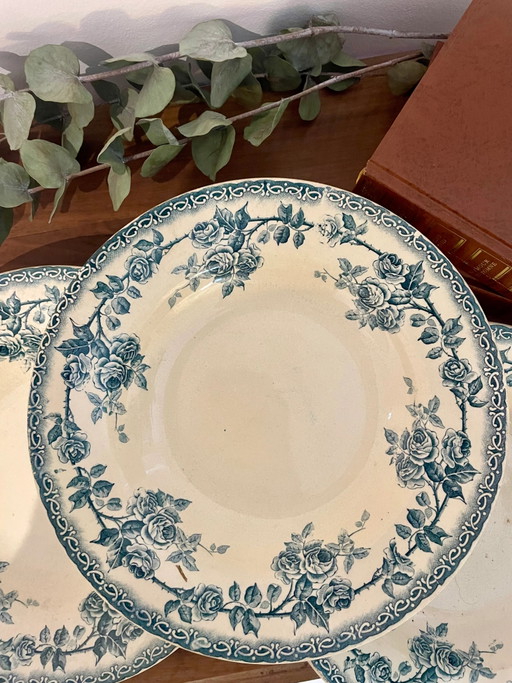 Assiettes Ironstone, fin 19e siècle, Boulenger Choisy-le-Roi