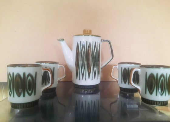 Image 1 of Vintage koffiekan met 4tassen 