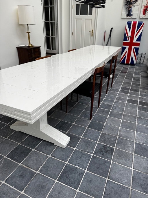 Geweldig grote witte sloophout Piet Hein Eek tafel