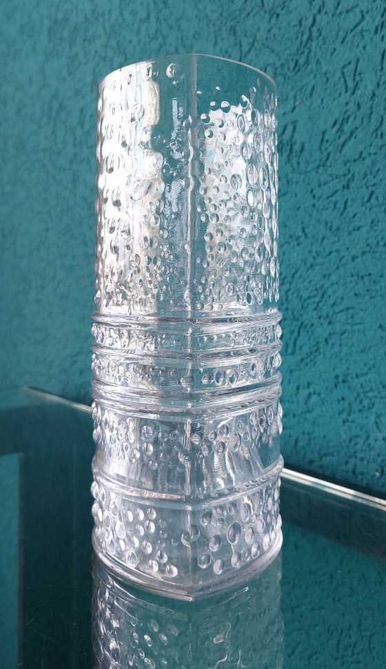 Image 1 of Structured Glass Vase by Willem Heesen for Leerdam Glass Factory, 1960's