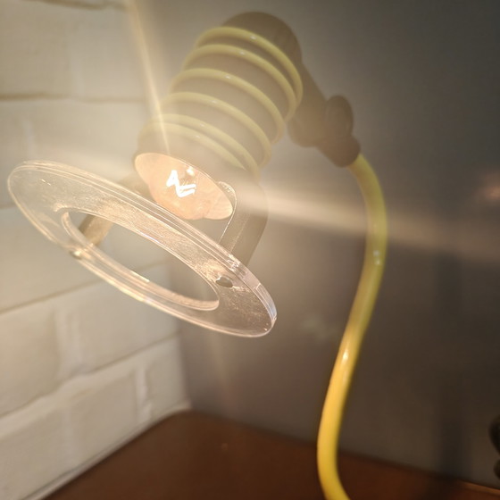 Vintage ESTO 54974 table lamp 1997 – Postmodern Space Age – yellow – Metal, Glass (photo 11 of 12)