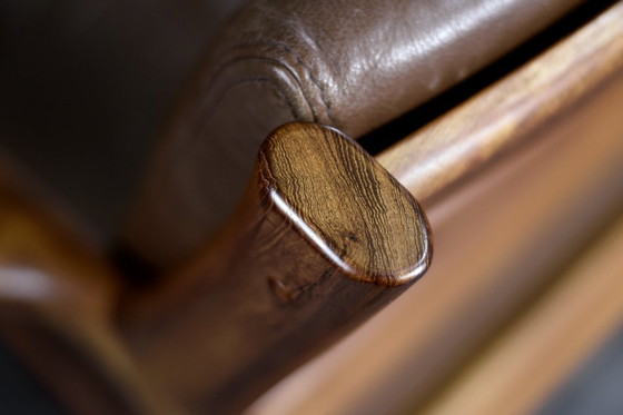 Image 1 of Vintage Mid-Century Danish Modern 3-Seater Brown Leather Sofa by Georg Thams from A/S Vejen Polstermøbelfabrik, 1960s