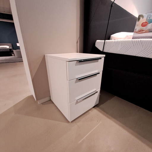 Table de chevet Nolte Consuelo 700 blanc polaire 3 tiroirs