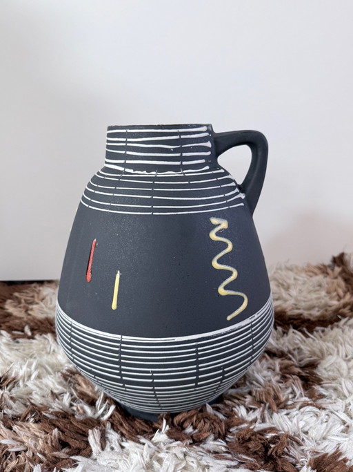 Vintage Scheurich Keramik kanvaas – grafisch decor, 35 cm