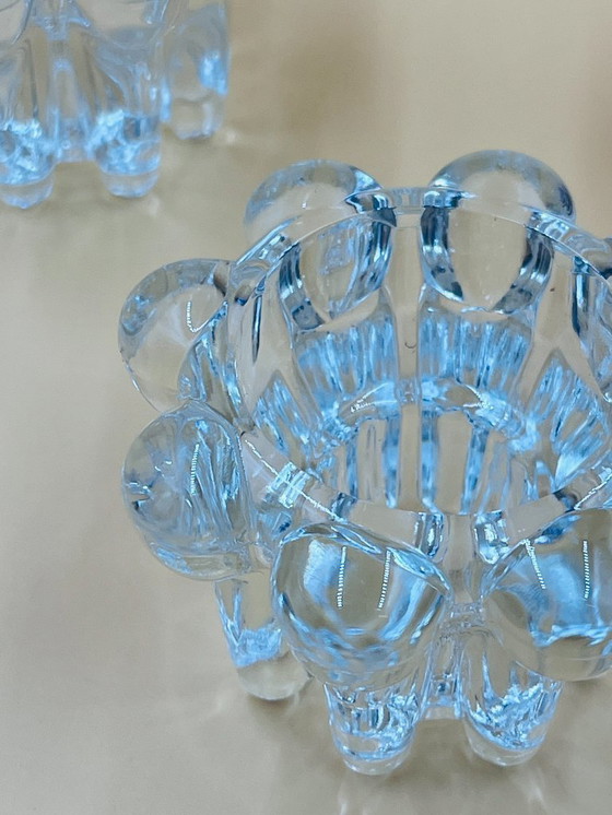 Image 1 of Set di 3 candelieri in vetro vintage – Vetreria Reims