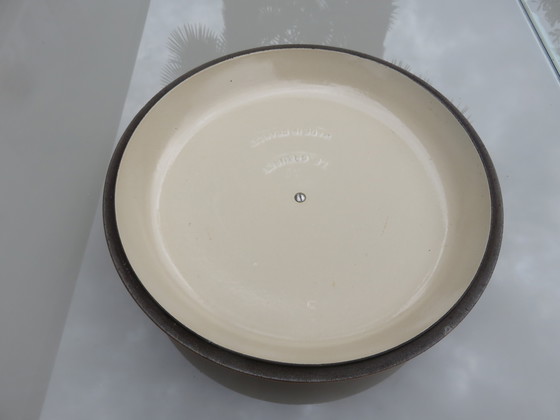 Image 1 of Cocotte "Le Creuset" Frankrijk, oranje geëmailleerd gietijzer, diameter 30cm
