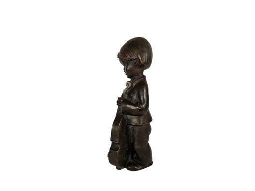Achatit - Cortendorf - Hans Schirmer - Natural Stone - Made in Germany - 'Boy with Cello' - Model 1943B - 1950s