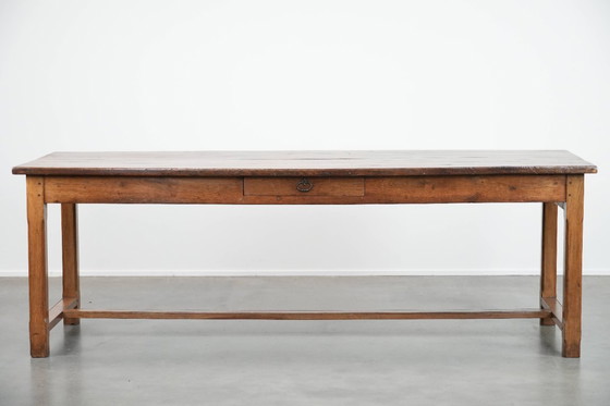 Image 1 of Large antique French farm dining table for 6 to 8 people
