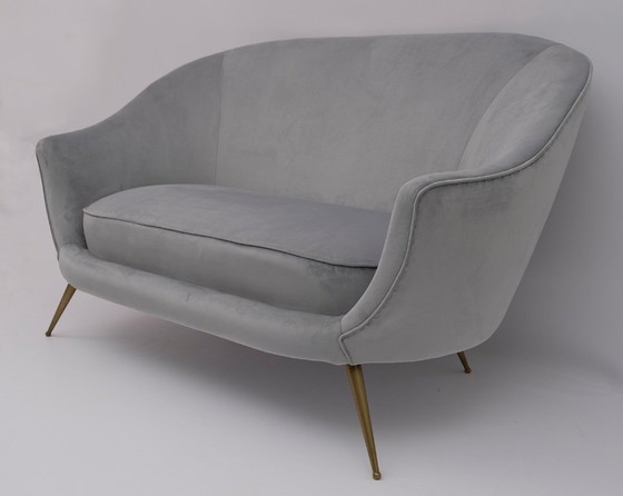 Image 1 of Federico Munari Mid-Century Modern Italian Curved Sofa and Two Armchairs, 1950s