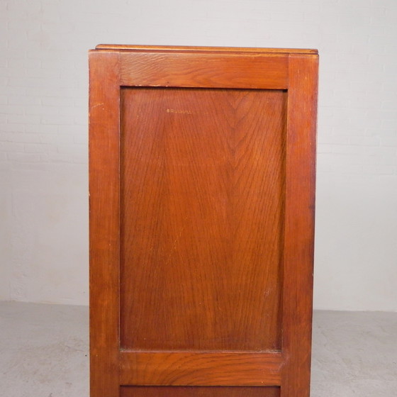 Image 1 of Oak Shutter Cabinet With 2 Shutters, 121 Cm High